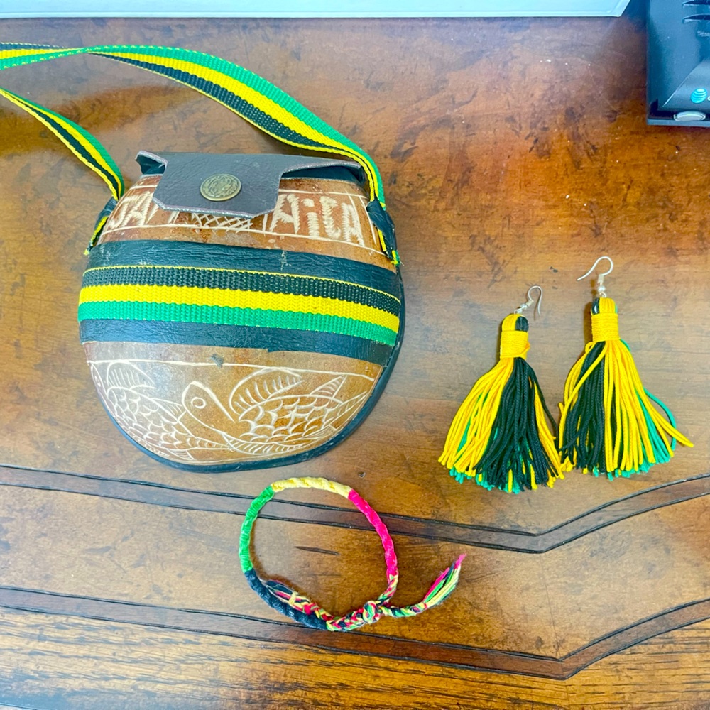 Jamaica Purse Earrings & Bracelet From Jamaica